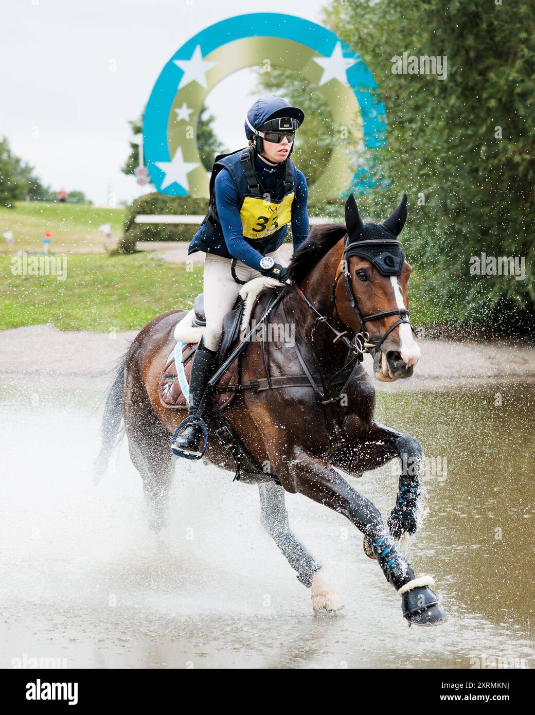 Venetia Thompson de Grande-Bretagne avec Statesman Vivendi lors du cross-country CCI2*l au NAF Five Star International Hartpury Horse Trials le 10 août 2024, Hartpury, Royaume-Uni (photo de Maxime David - MXIMD Pictures) Banque D'Images