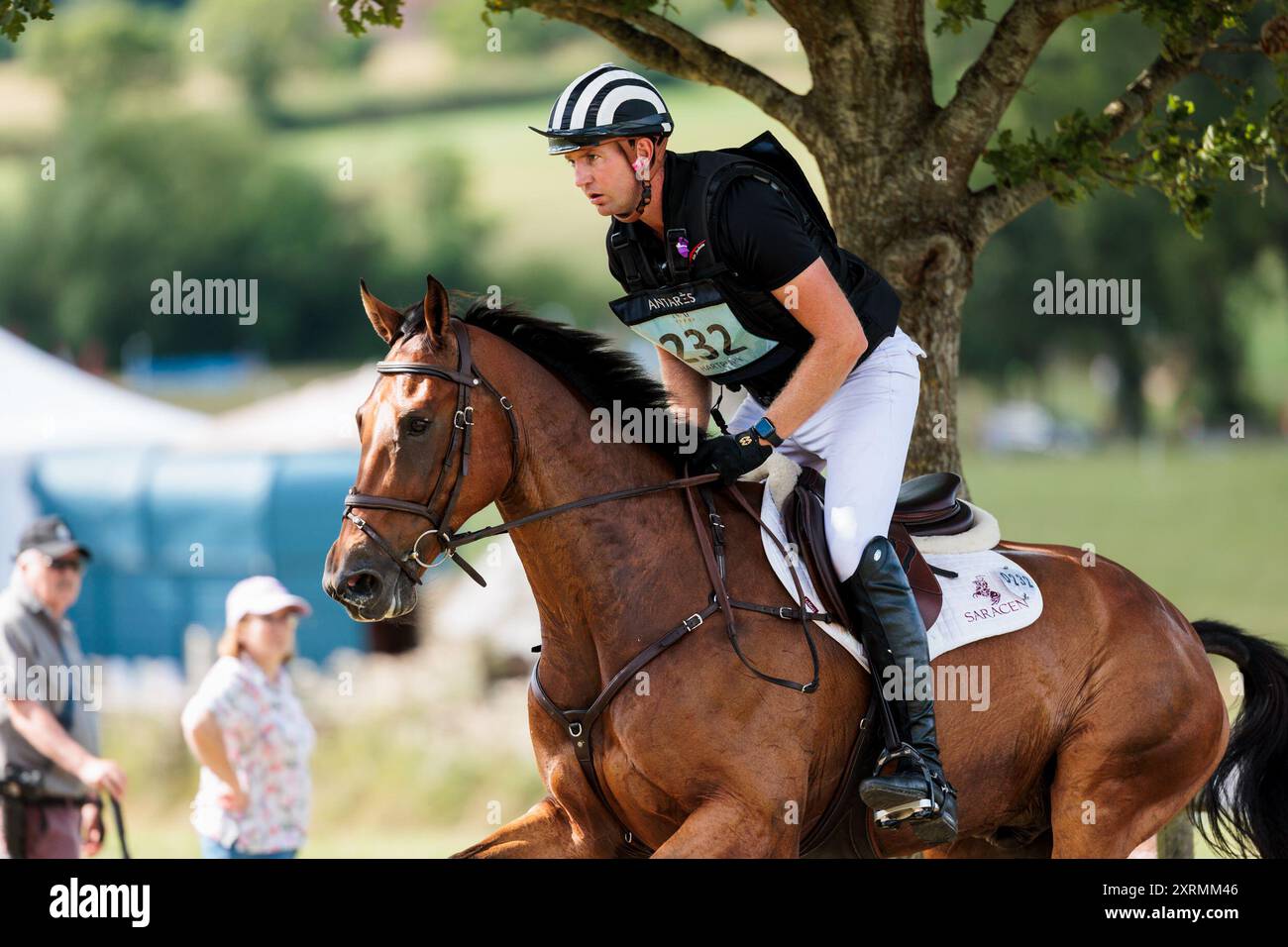 Jesse Campbell de Nouvelle-Zélande avec Speedwell lors du cross-country CCI4*S aux Five Star International Hartpury Horse Trials de la NAF le 10 août 2024, Hartpury, Royaume-Uni (photo par Maxime David - MXIMD Pictures) Banque D'Images