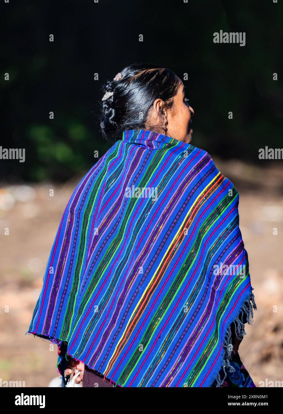 Femme Mam maya indigène dans des vêtements colorés traditionnels tissés à la main. Todos Santos Cuchumatan, Huehuetenango, Guatemala. Banque D'Images
