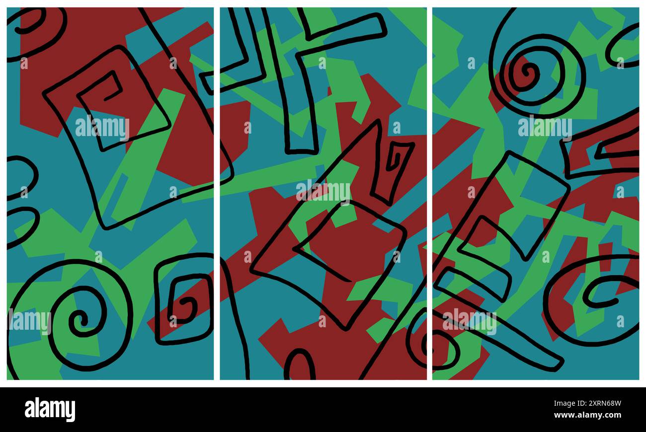 Triptyque intérieur moderne Banque D'Images