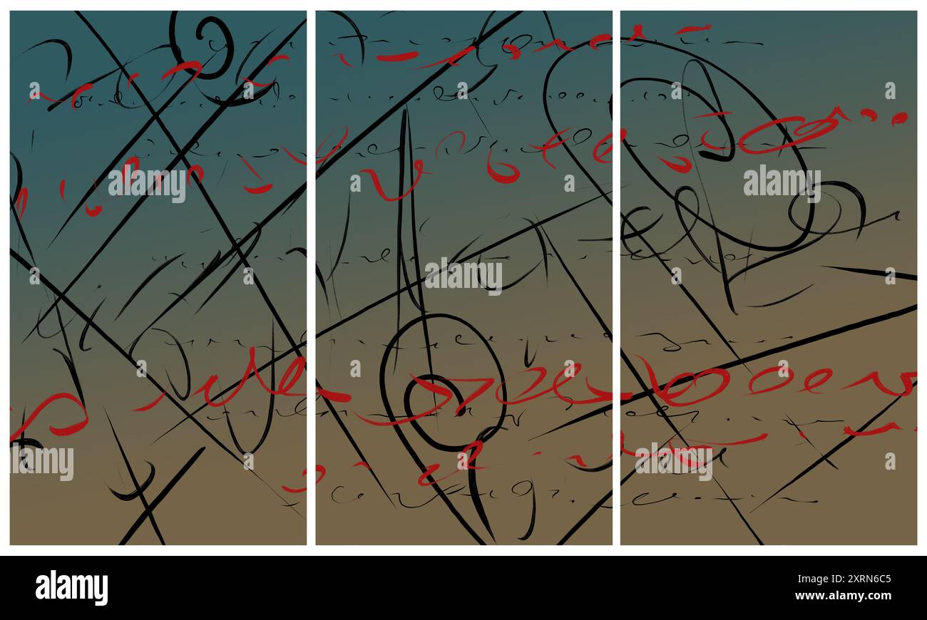 Triptyque intérieur moderne Banque D'Images