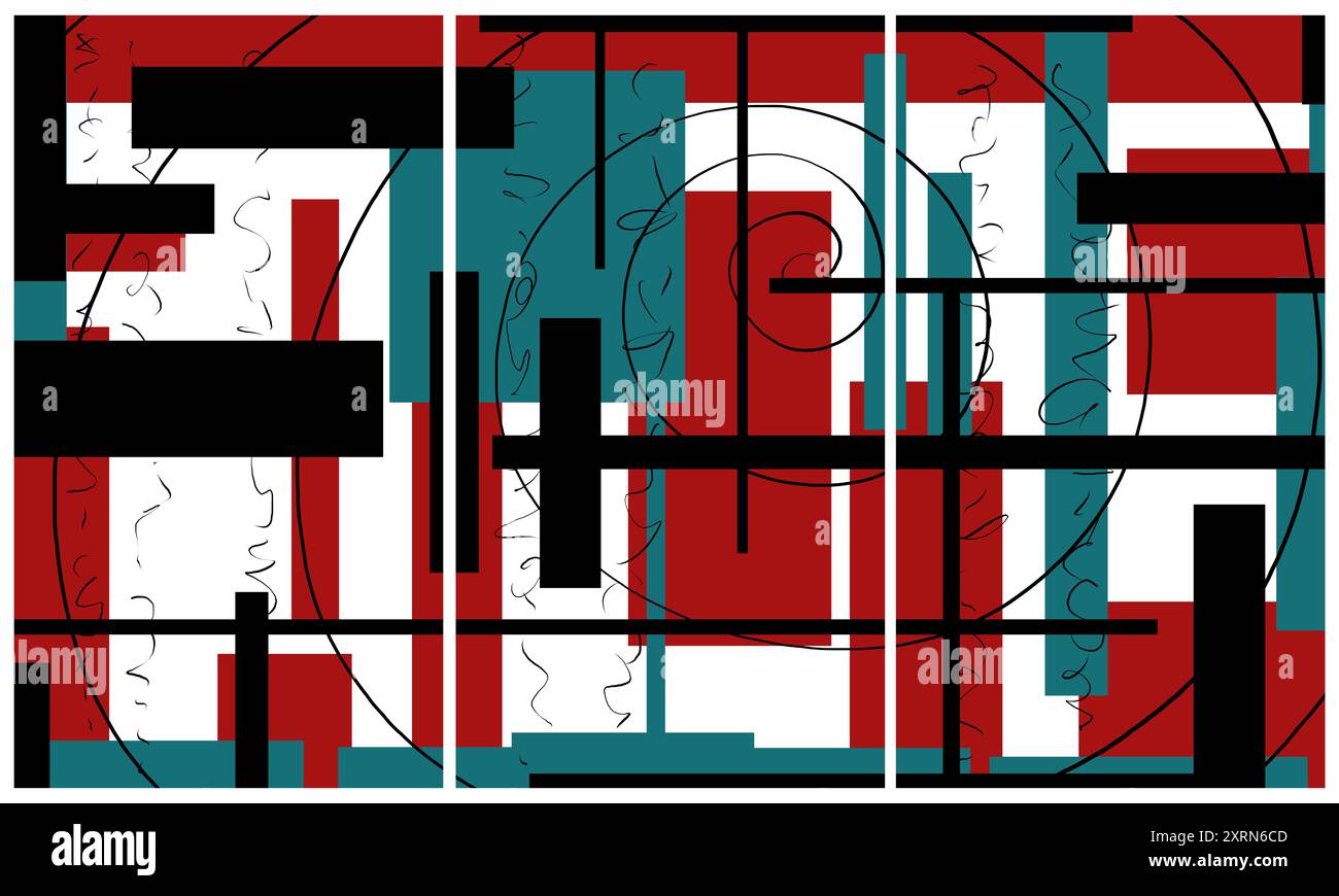 Triptyque intérieur moderne Banque D'Images