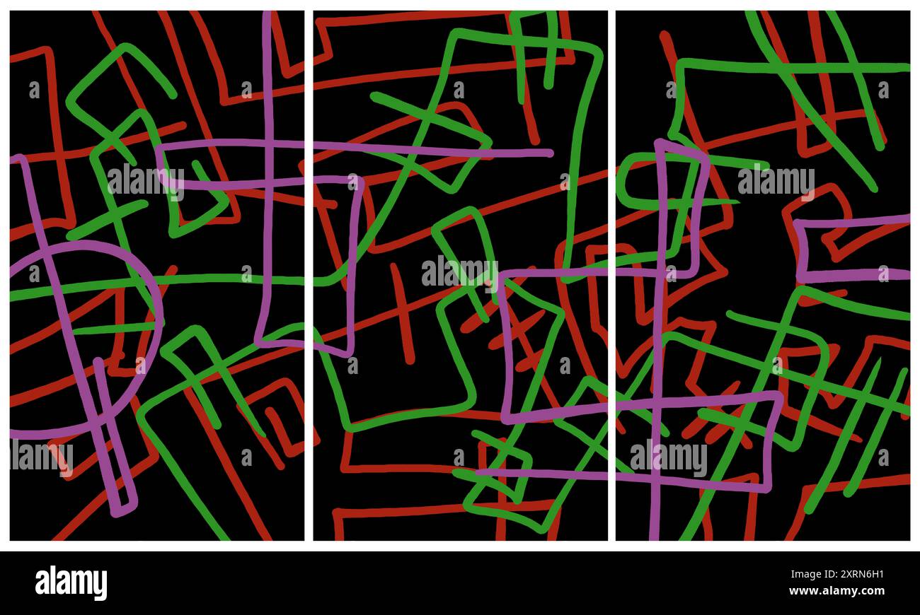Triptyque intérieur moderne Banque D'Images