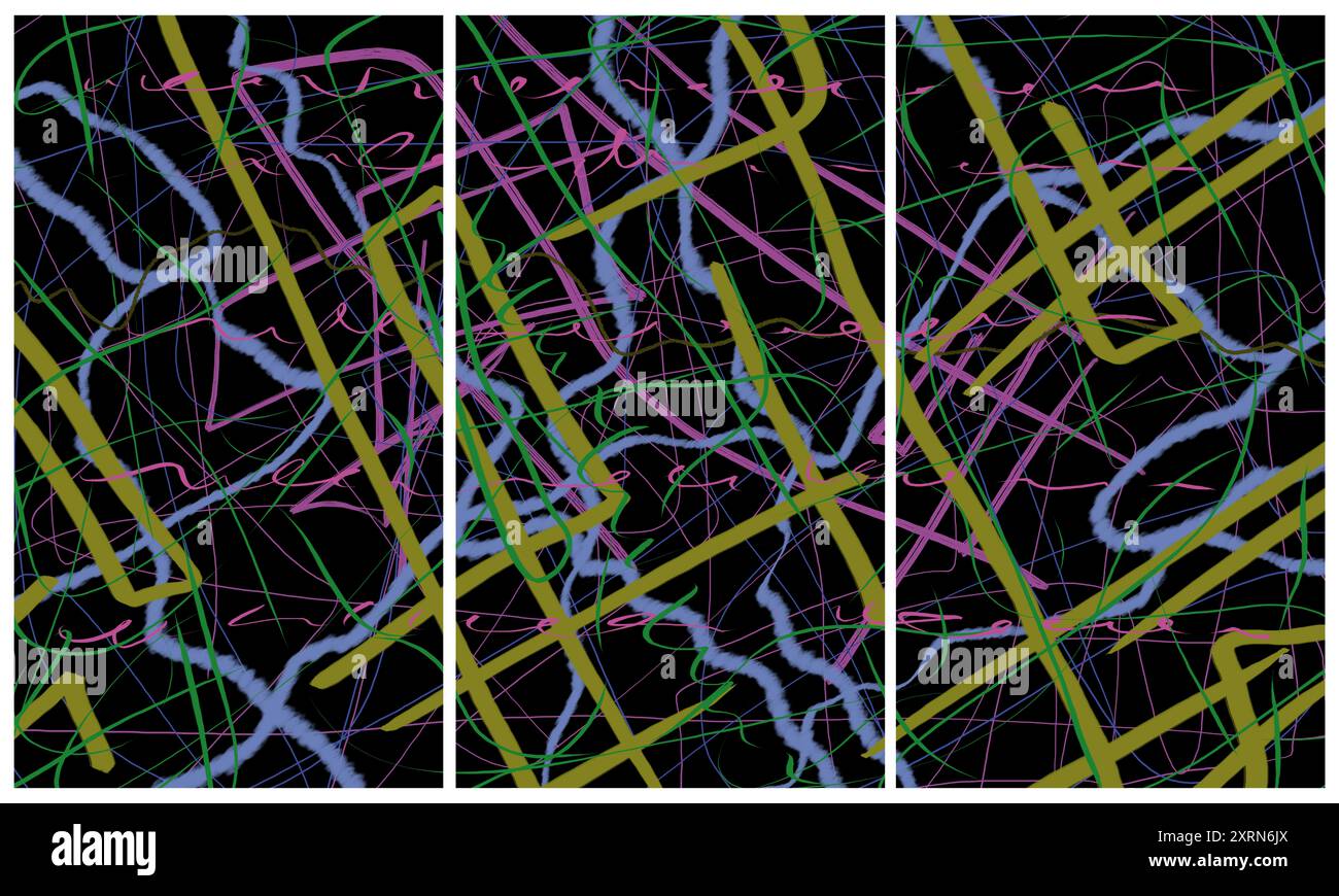 Triptyque intérieur moderne Banque D'Images
