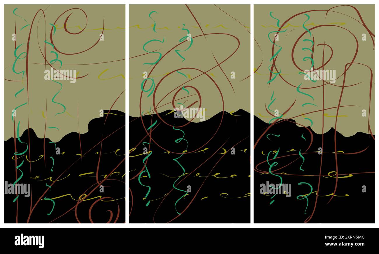 Triptyque intérieur moderne Banque D'Images