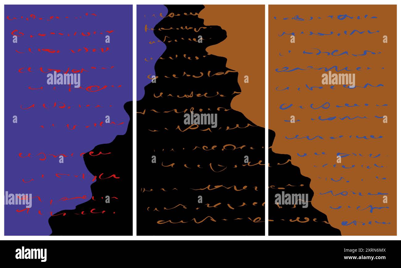 Triptyque intérieur moderne Banque D'Images