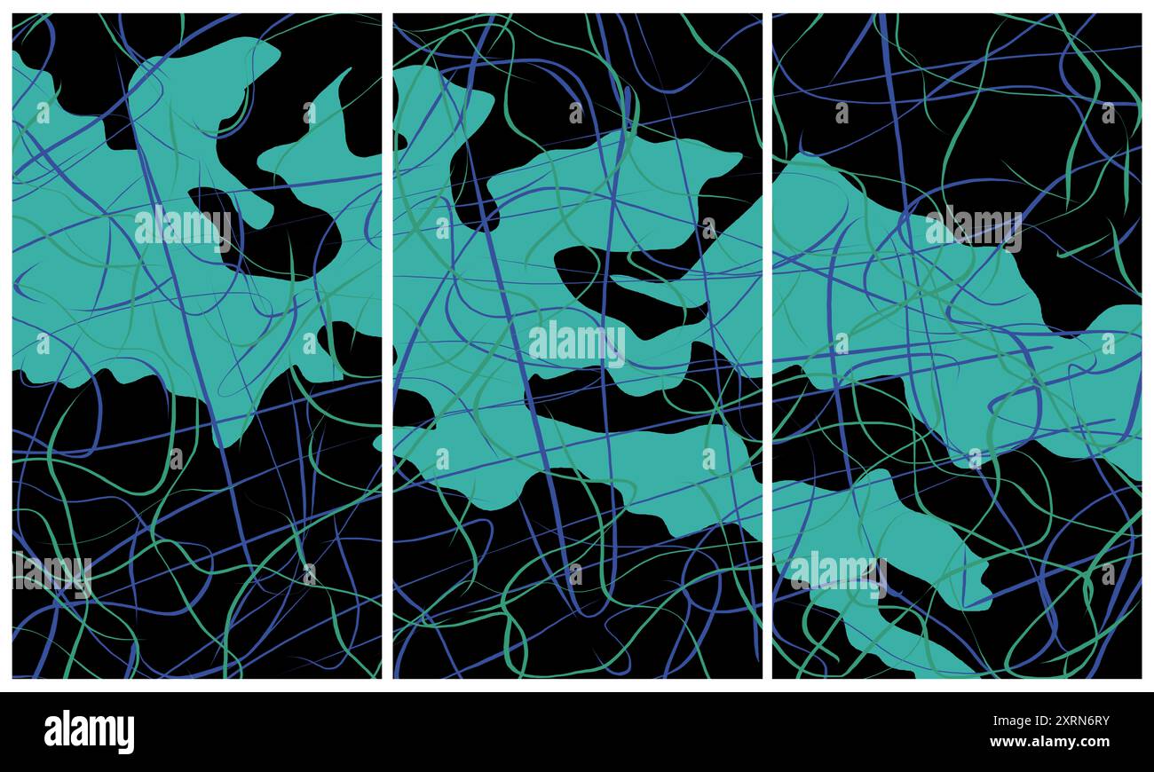 Triptyque intérieur moderne Banque D'Images