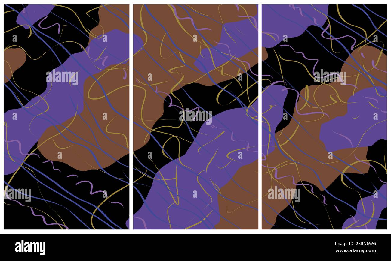 Triptyque intérieur moderne Banque D'Images