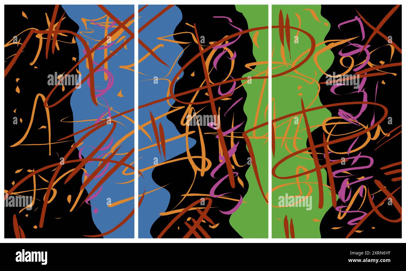 Triptyque intérieur moderne Banque D'Images