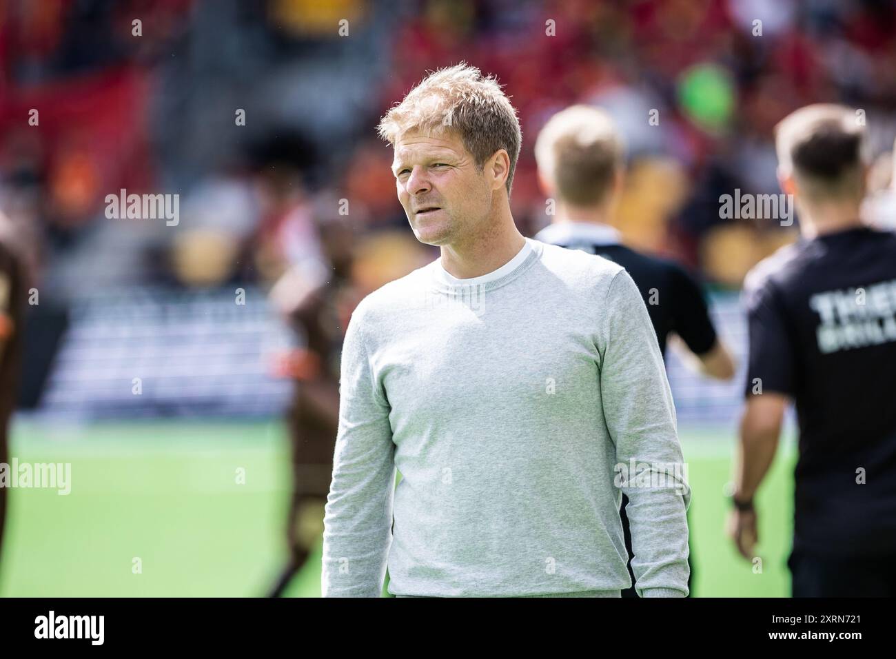 Farum, Danemark. 11 août 2024. L'entraîneur-chef Jens Fonsskov Olsen du FC Nordsjaelland vu lors du match de 3F Superliga entre le FC Nordsjaelland et Lyngby BK à droite de Dream Park à Farum. Crédit : Gonzales photo/Alamy Live News Banque D'Images