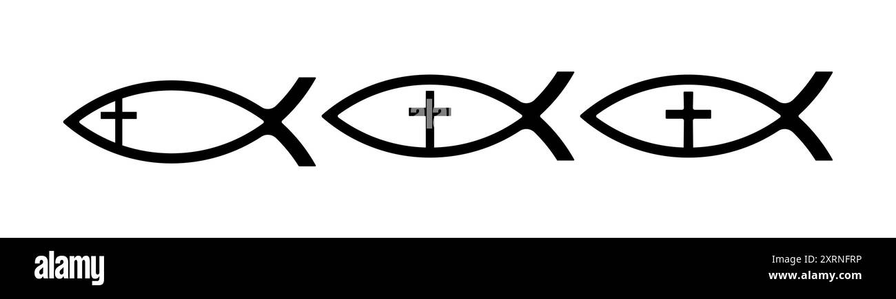 Symbole religieux. Symbole de poisson Jésus. Illustration de Vecteur