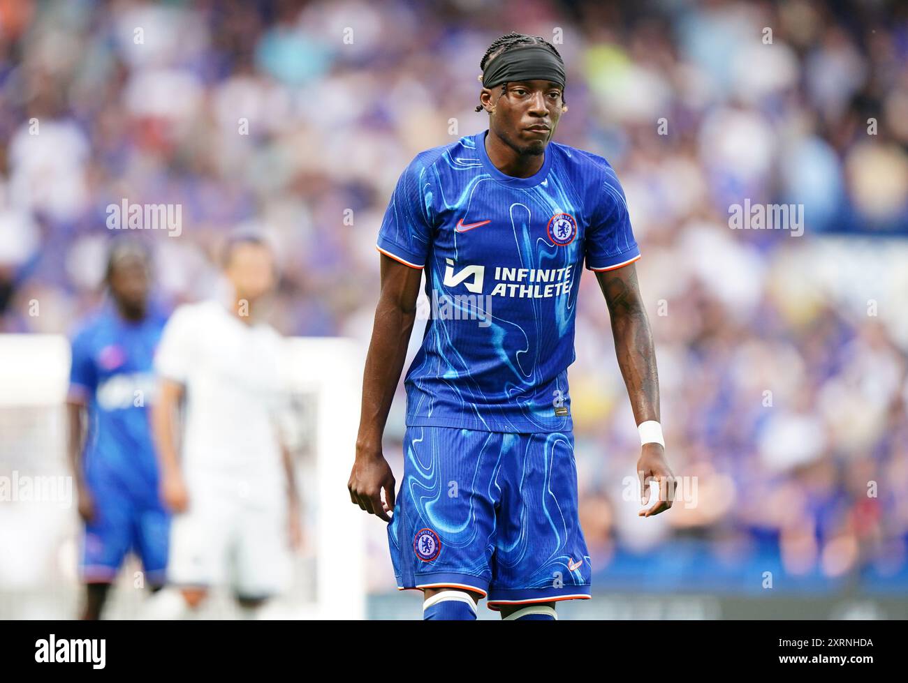 Noni Madueke de Chelsea lors du match amical de pré-saison à Stamford Bridge, Londres. Date de la photo : dimanche 11 août 2024. Banque D'Images