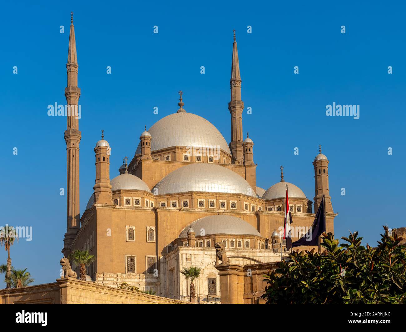 Vue extérieure de la Grande Mosquée ottomane de Muhammad Ali Pacha ou de la citadelle d'Albâtre Saladin Mosquée El Cairo Egypte Banque D'Images