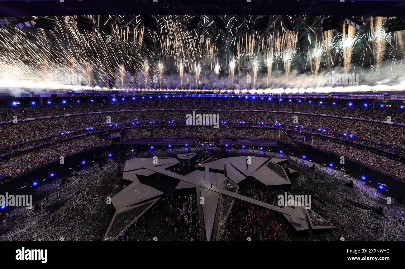 Paris, France. 11 août 2024. La cérémonie de clôture des Jeux Olympiques de Paris 2024 a lieu à Paris, France, le 11 août 2024. Crédit : Xia Yifang/Xinhua/Alamy Live News Banque D'Images