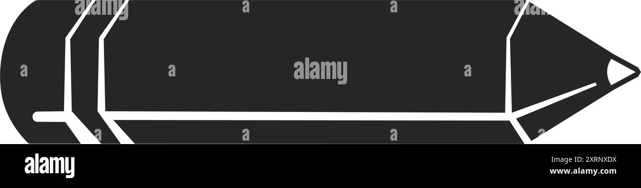 Vecteur de crayon en bois classique utilisé pour les fournitures de papeterie scolaires avec espace de copie pour écrire votre nom dessus Illustration de Vecteur