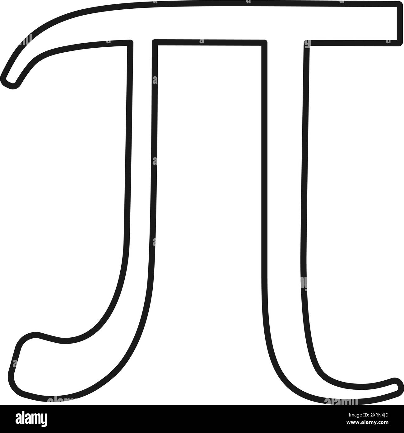 Symbole d'icône mathématique PI de l'alphabet grec dans le vecteur de contour Illustration de Vecteur