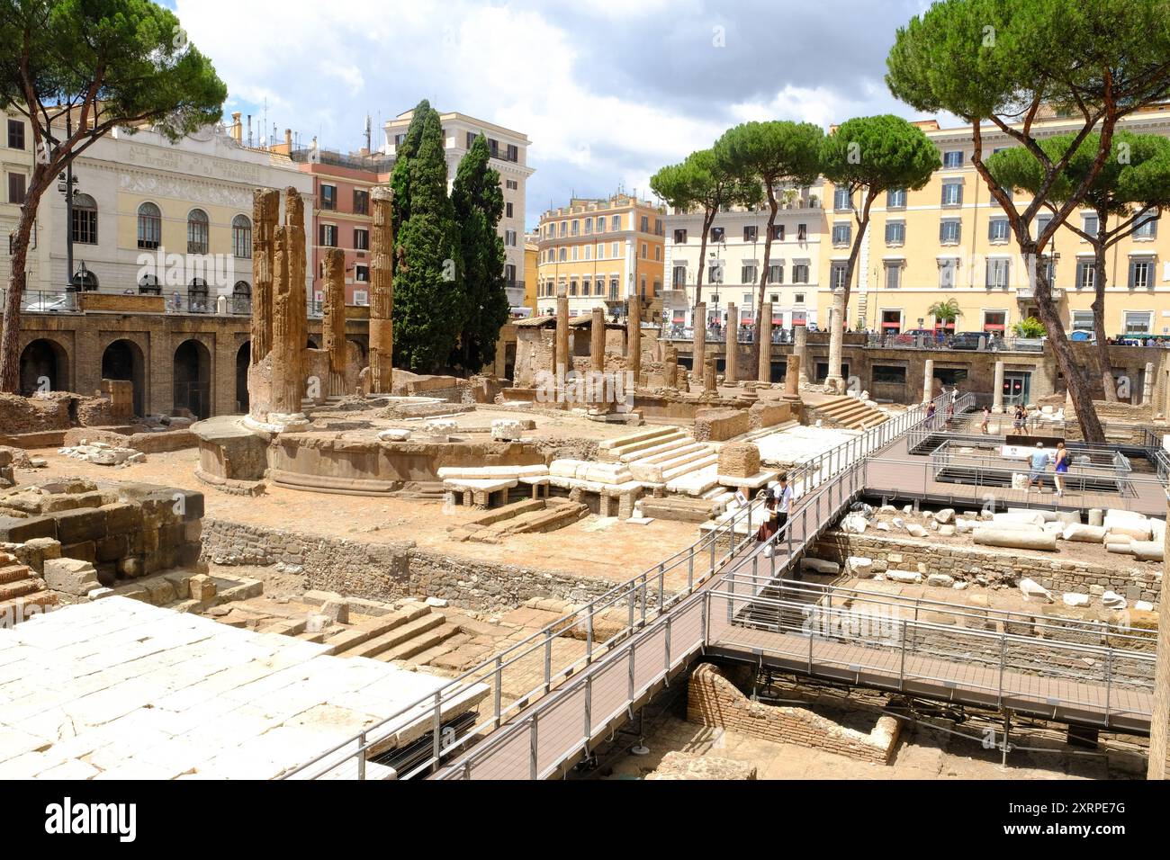 Ruines de temples antiques, Largo di Torre Argentina, Rome, Italie Banque D'Images