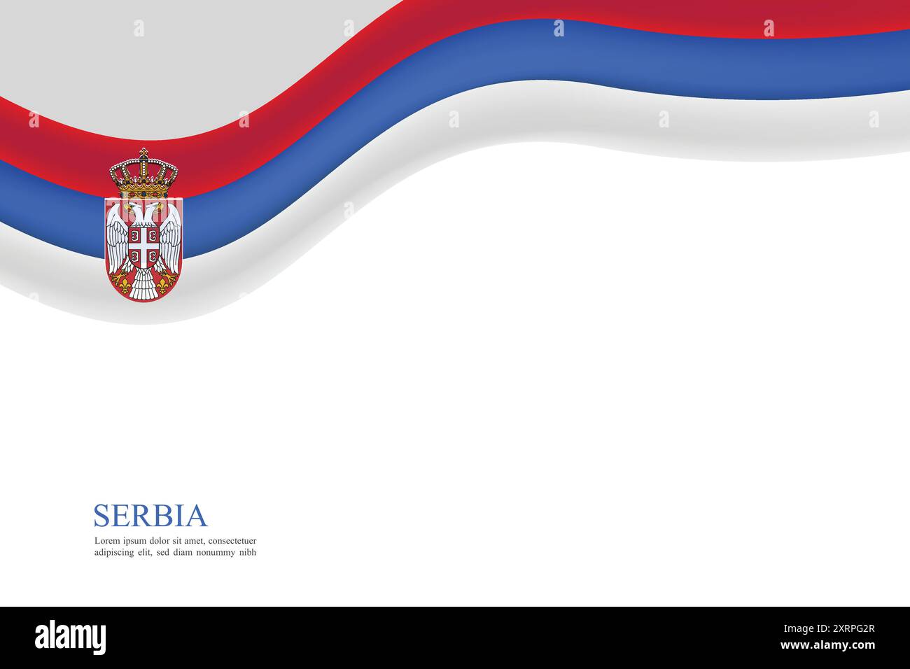 Modèle de conception de vecteur de ruban de drapeau national serbe Illustration de Vecteur