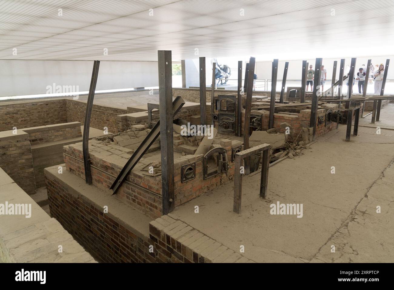 Vestiges du site d'exécution de la Station Z, tranchées d'exécution et chambre à gaz et crématoire de l'allemand nazi Konzentrationslager Sachsenhausen (Sachsenhausen Banque D'Images