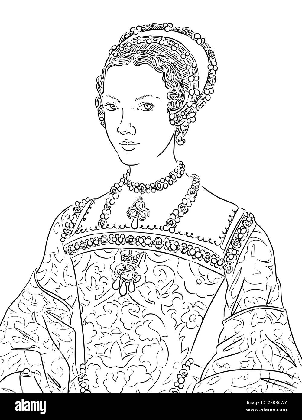 Portrait de Catherine Parr, reine d'Angleterre et épouse du roi Henri VIII Tudor Banque D'Images