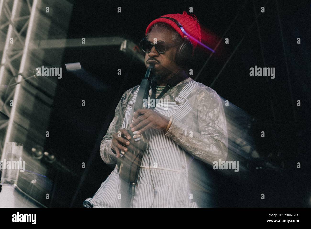 Copenhague, Danemark. 08 août 2024. Le musicien et rappeur américain Andre 3000 interprète son album New Blue Sun en live lors du festival de musique danois Syd for Solen 2024 à Copenhague. Banque D'Images