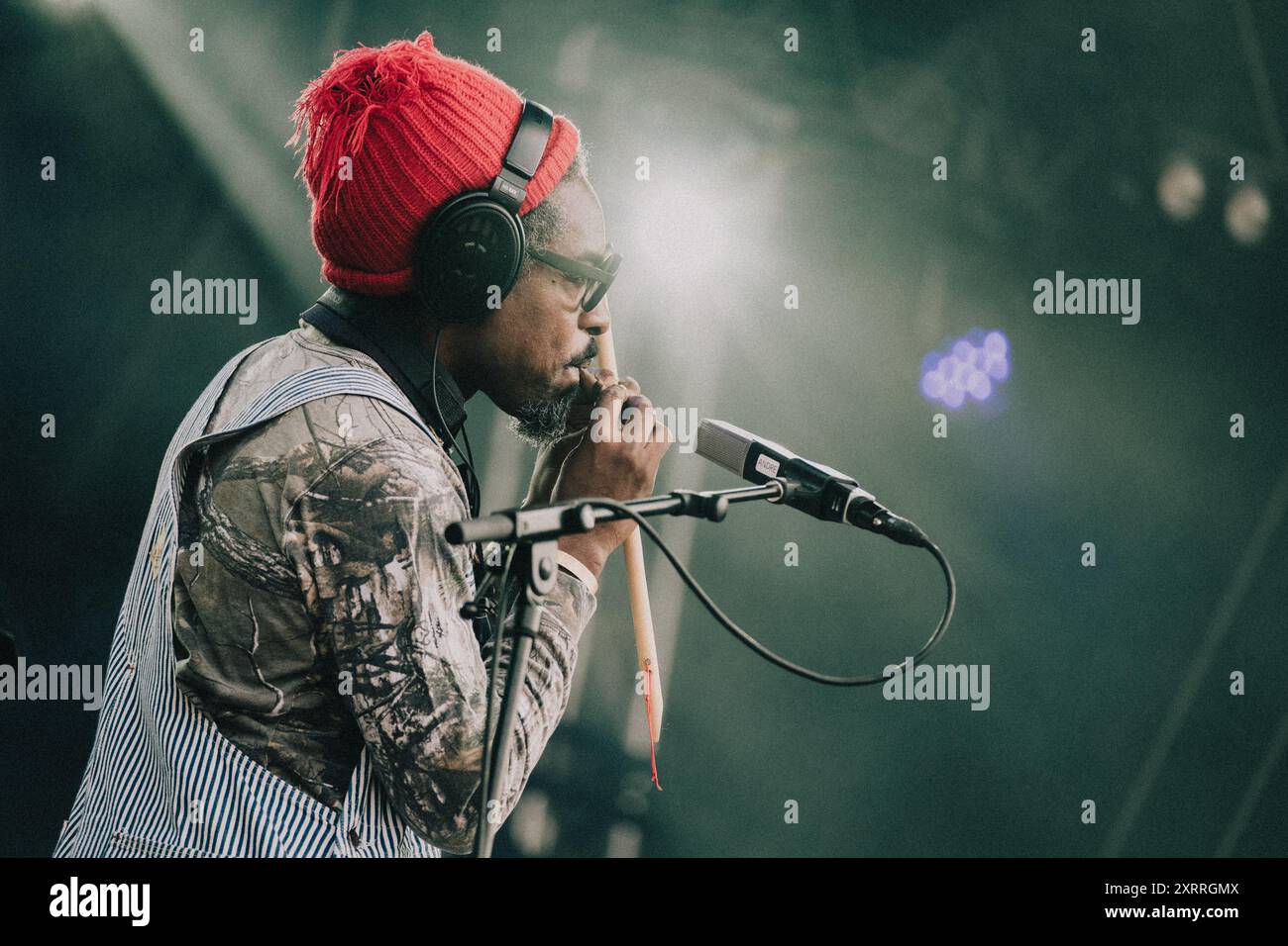 Copenhague, Danemark. 08 août 2024. Le musicien et rappeur américain Andre 3000 interprète son album New Blue Sun en live lors du festival de musique danois Syd for Solen 2024 à Copenhague. Banque D'Images