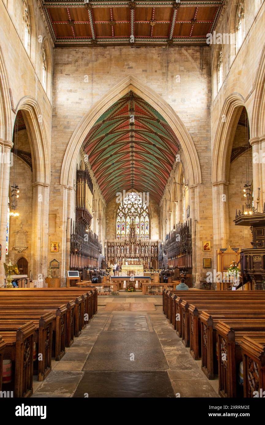 L'intérieur de l'église St Botolph L'église paroissiale anglicane de Boston, Lincolnshire, Angleterre. Banque D'Images