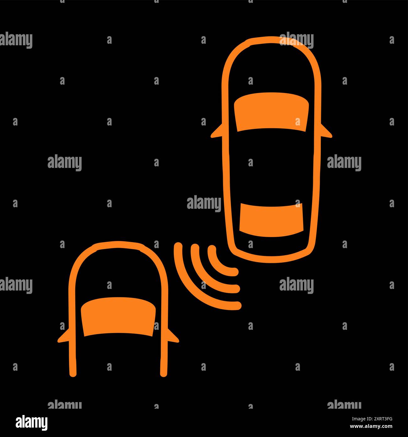 Témoin de surveillance des angles morts de la voiture, témoin du système BSM sur le tableau de bord du véhicule, vector Illustration de Vecteur