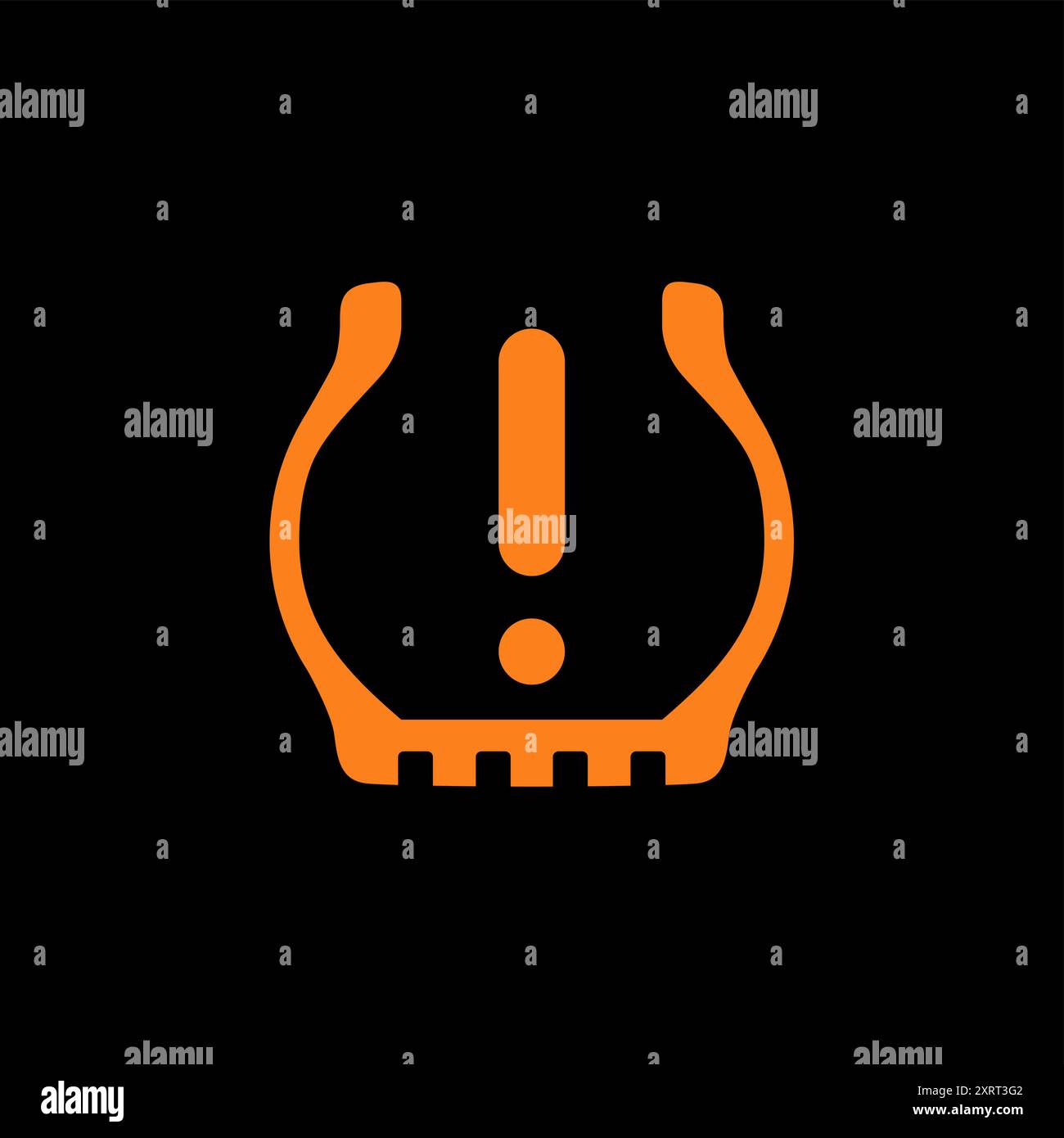 Témoin d'avertissement de basse pression des pneus sur le tableau de bord de la voiture, icône de pneu vide, vecteur Illustration de Vecteur