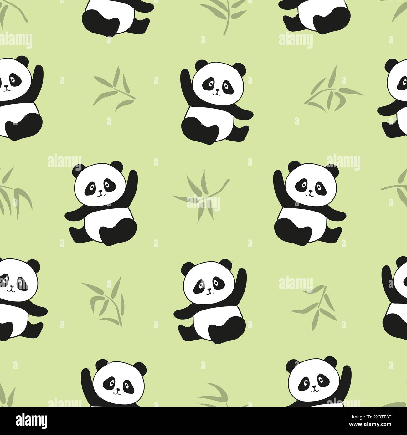 Ours Panda et motif sans semence en bambou. Illustration vectorielle Illustration de Vecteur