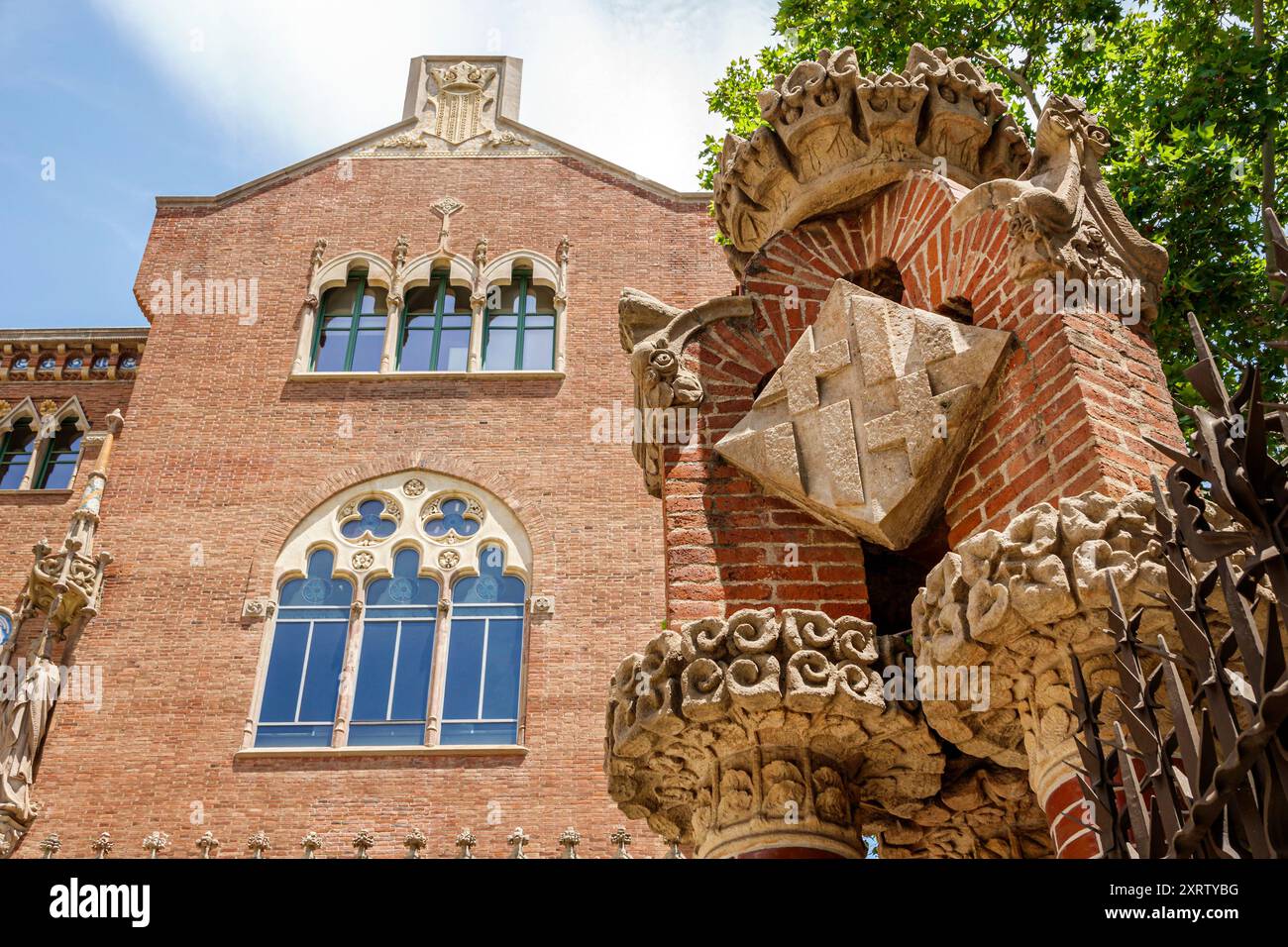 Barcelone Espagne, Catalogne Catalunya, El Guinardo, Recinte Modernista de Sant Pau, ancien complexe historique de pavillon de l'Hôpital de la Santa Creu, mode catalan Banque D'Images