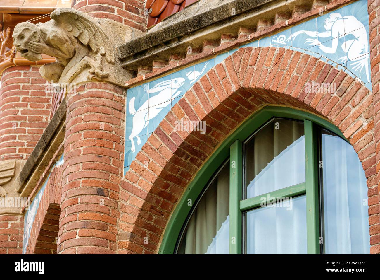 Barcelone Espagne, Catalogne Catalunya, El Guinardo, Recinte Modernista de Sant Pau, ancien complexe historique de pavillon de l'Hôpital de la Santa Creu, mode catalan Banque D'Images