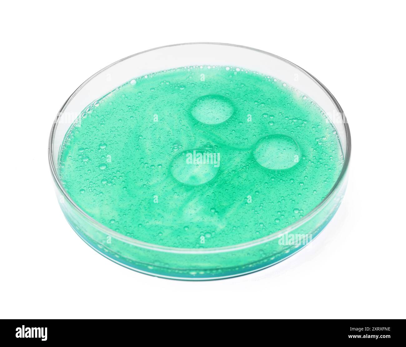Boîte de Pétri avec échantillon isolé sur blanc Banque D'Images