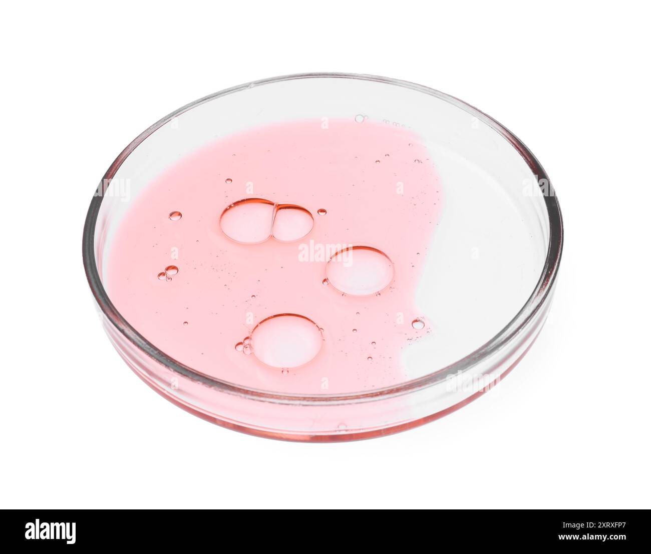 Boîte de Pétri avec échantillon isolé sur blanc Banque D'Images