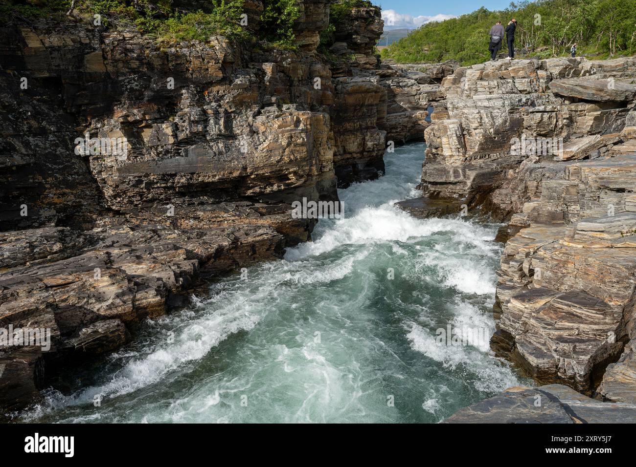 Abisko, Suède - 07.2024 : canyon de la rivière Abisko dans le parc national d'Abisko, Suède Banque D'Images