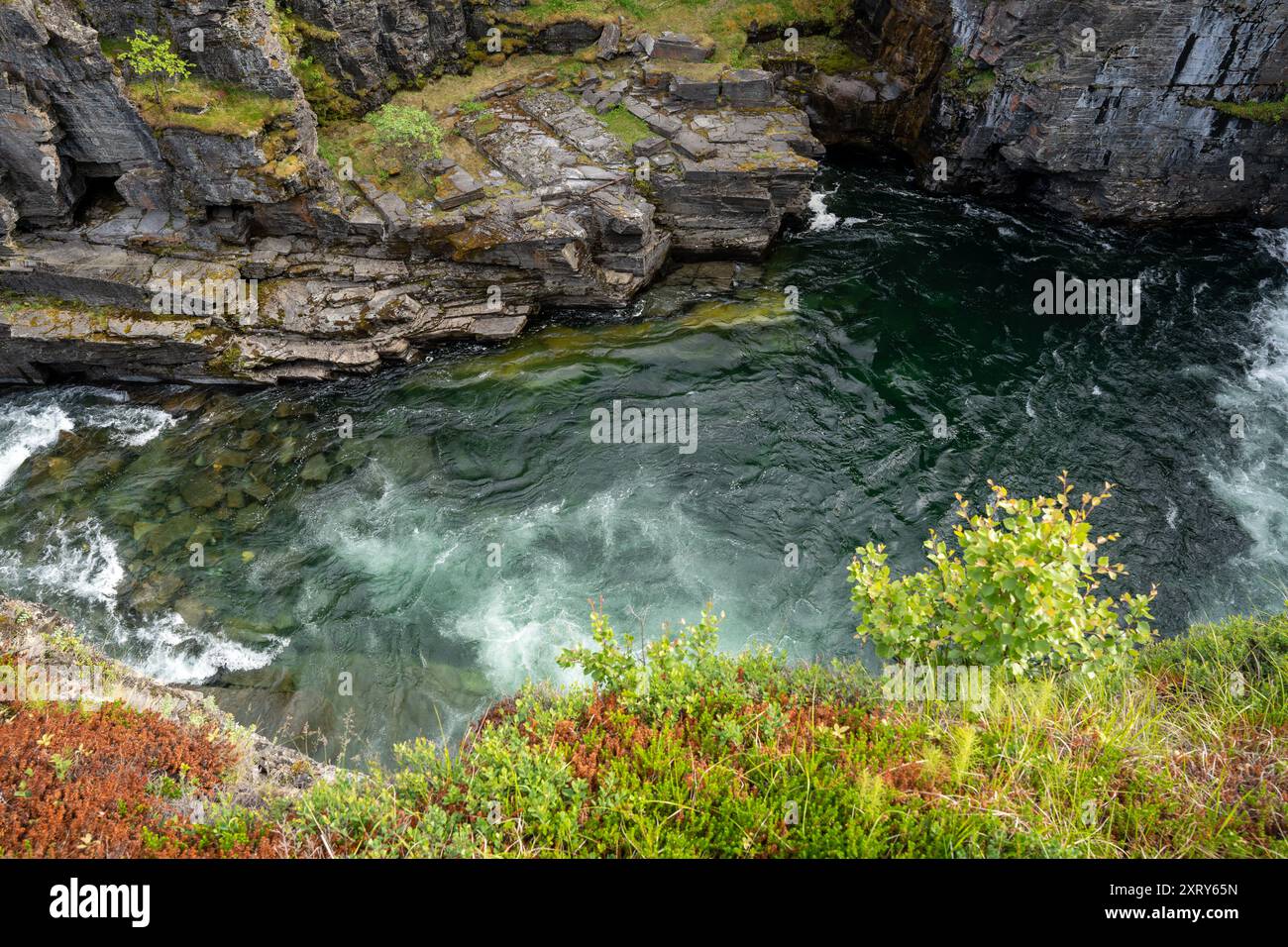 Canyon de la rivière Abisko dans le parc national d'Abisko, Suède Banque D'Images