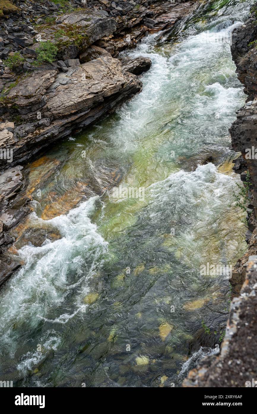 Canyon de la rivière Abisko dans le parc national d'Abisko, Suède Banque D'Images