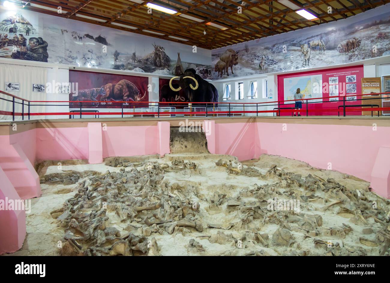 Voronej, Russie - 02 août 2023 : intérieur du Musée archéologique de Kostenki, région de Voronej Banque D'Images