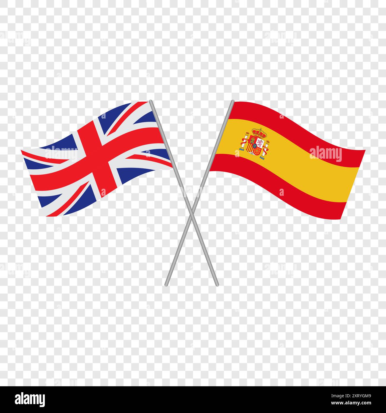 Drapeaux de l'Espagne et du Royaume-Uni. Illustration vectorielle Illustration de Vecteur