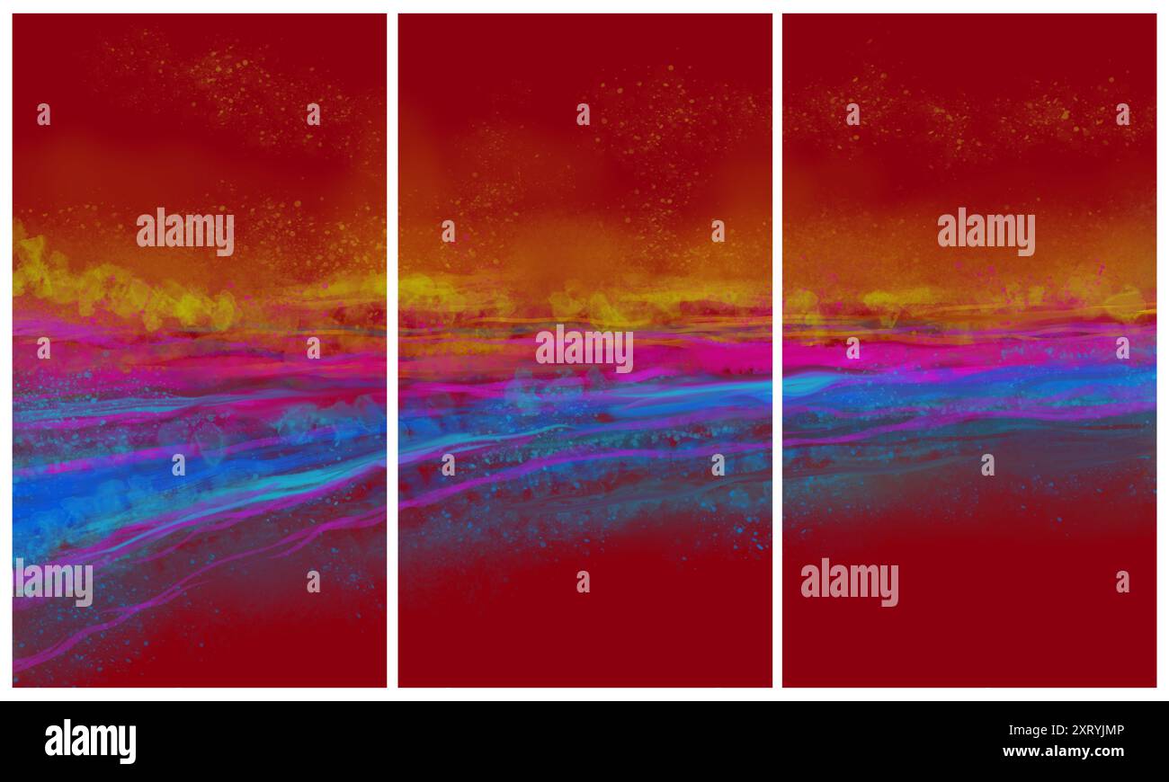 Triptyque intérieur moderne Banque D'Images