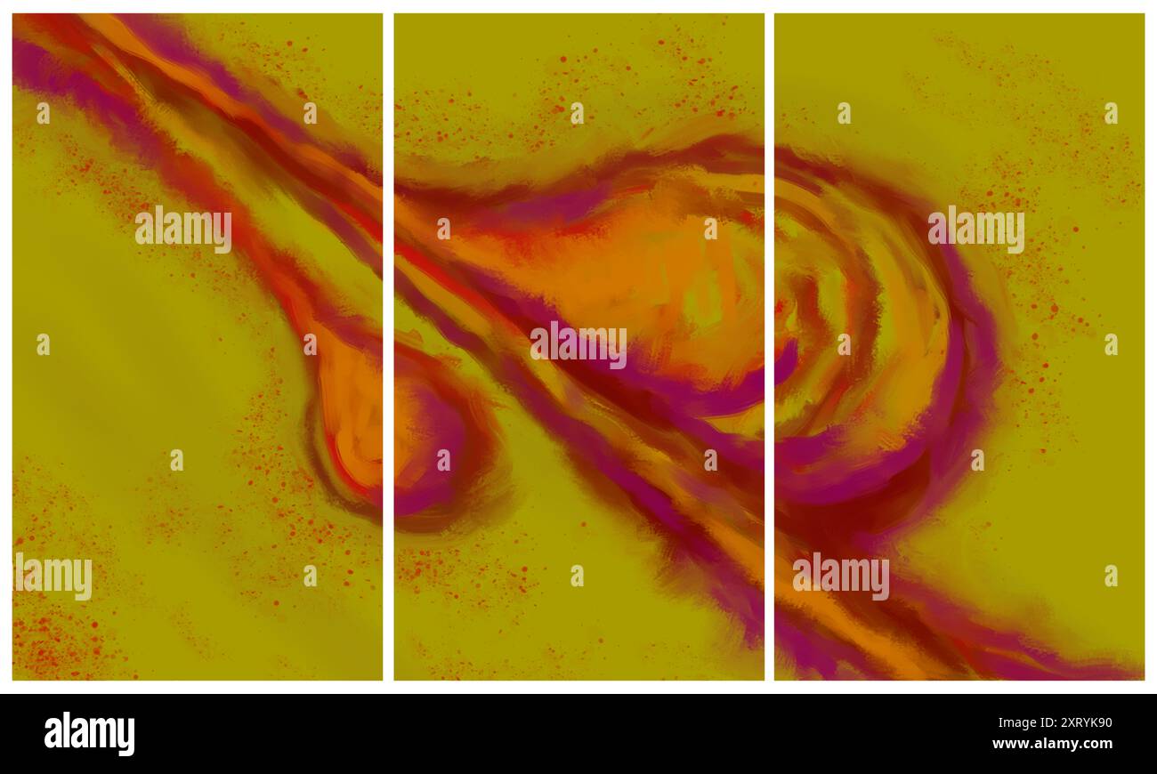 Triptyque intérieur moderne Banque D'Images