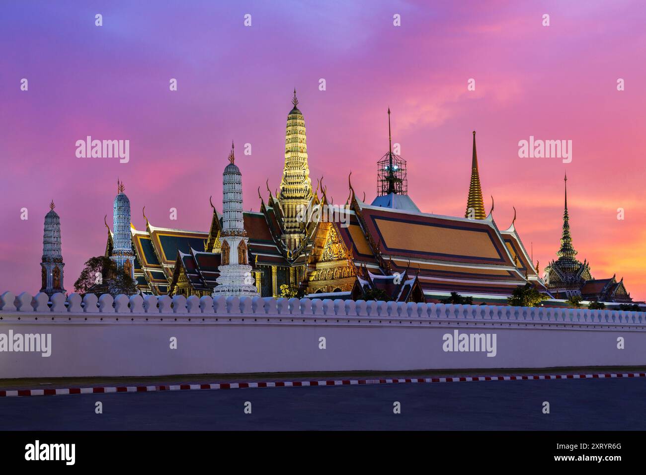 Vue sur le Grand Palais à Bangkok, Thaïlande Banque D'Images
