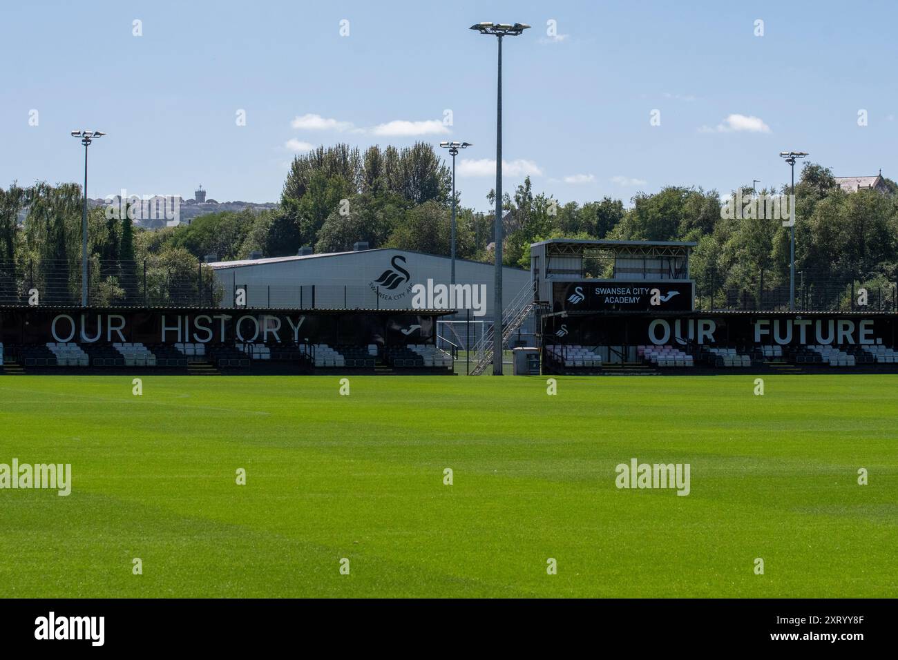 Landore, Swansea, pays de Galles. 12 août 2024. Notre histoire et notre avenir se tient au Swansea City Academy JOMA High performance Centre à Landore, Swansea, pays de Galles, Royaume-Uni le 12 août 2024. Crédit : Duncan Thomas/Majestic Media. Banque D'Images