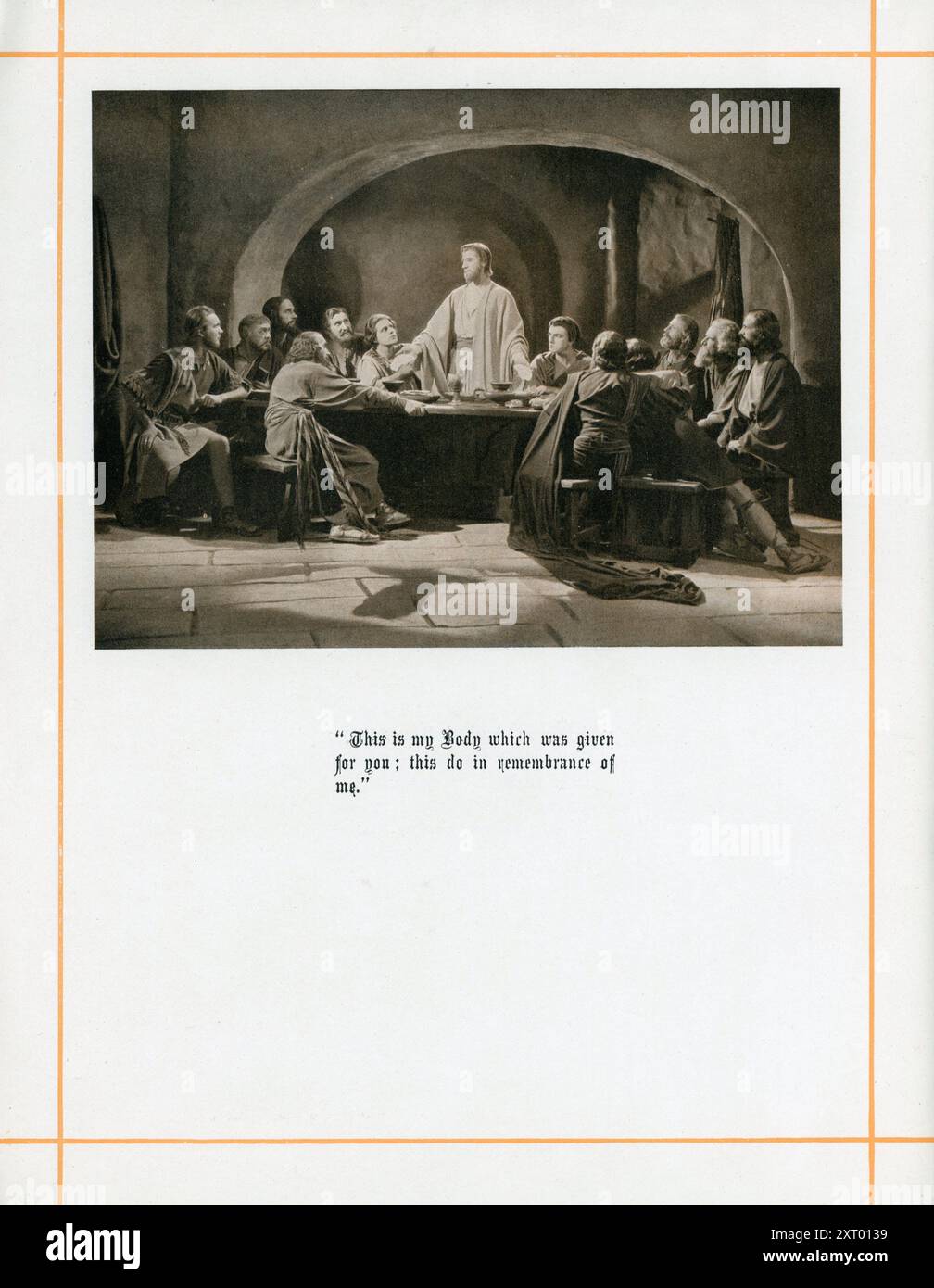 H. B. WARNER dans le rôle de Jésus Christ avec ses 12 disciples à la dernière CÈNE du ROI DES ROIS 1927 réalisateur CECIL B. DeMille scénariste Jeanie Macpherson direction artistique Mitchell Leisen costume Gilbert Adrian Earl Luick et Gwen Wakeling DeMille Pictures Corporation / Producer's Distributing Corporation (RPC) Banque D'Images