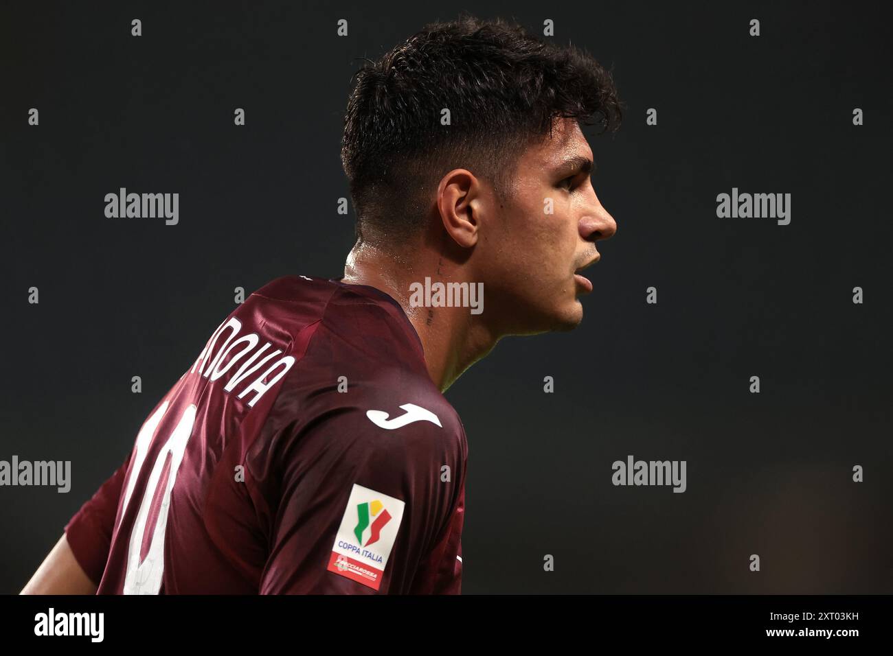 Turin, Italie. 11 août 2024. Une lecture de tatouage “Still Rise” est vue sur le cou de Raoul Bellanova du Torino FC lors du match de la Coppa Italia au Stadio Grande Torino, Turin. Le crédit photo devrait se lire : Jonathan Moscrop/Sportimage crédit : Sportimage Ltd/Alamy Live News Banque D'Images