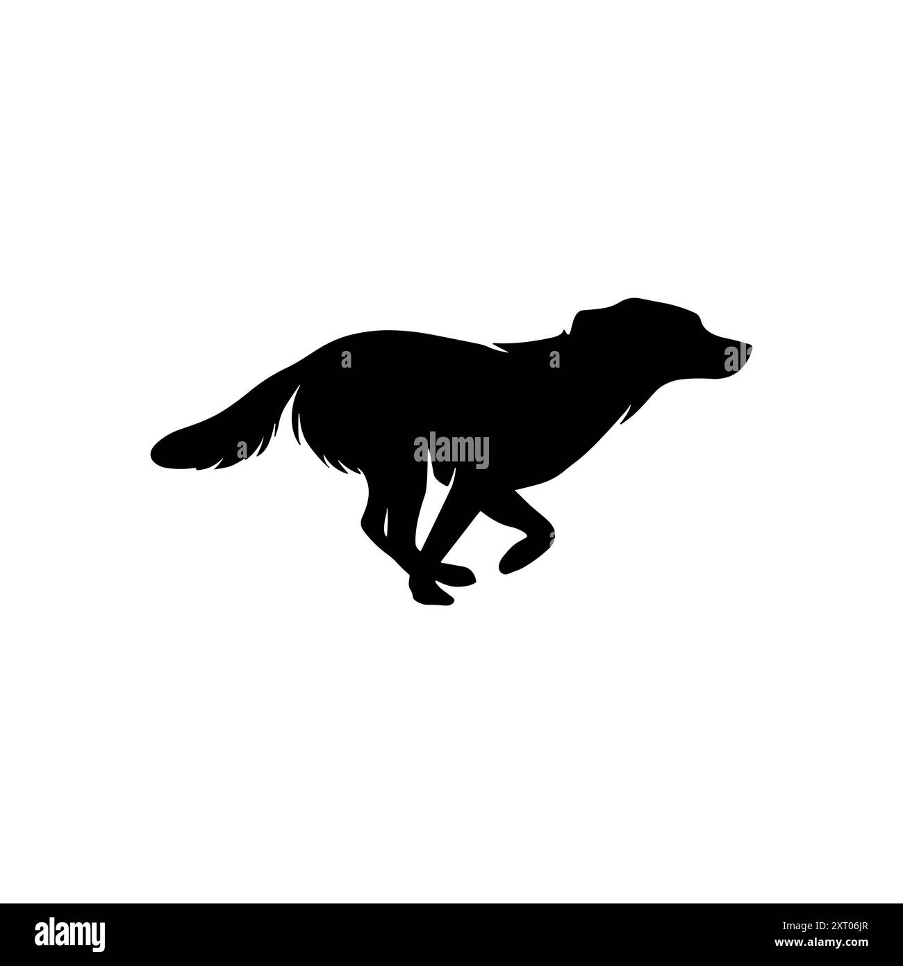 Icône de logo vectoriel de saut de silhouette de chien de course. Fond de silhouette de signe de profil rapide canin de chien de sport. Illustration de Vecteur