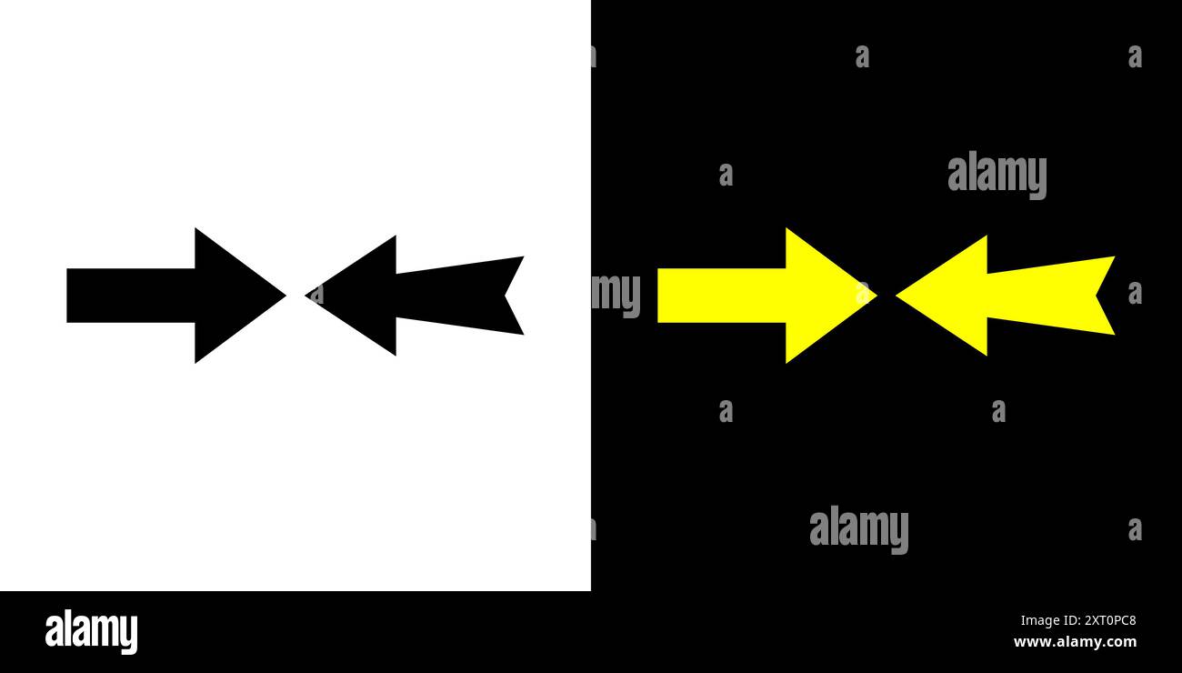 Direction des flèches gauche et droite vecteur libre. Signe de flèche en gras et vecteur d'icône de pointeur de flèche. Illustration de Vecteur