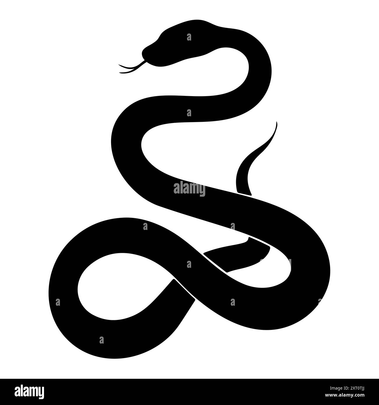 Silhouette de serpent. Illustration vectorielle isolée sur fond blanc Illustration de Vecteur