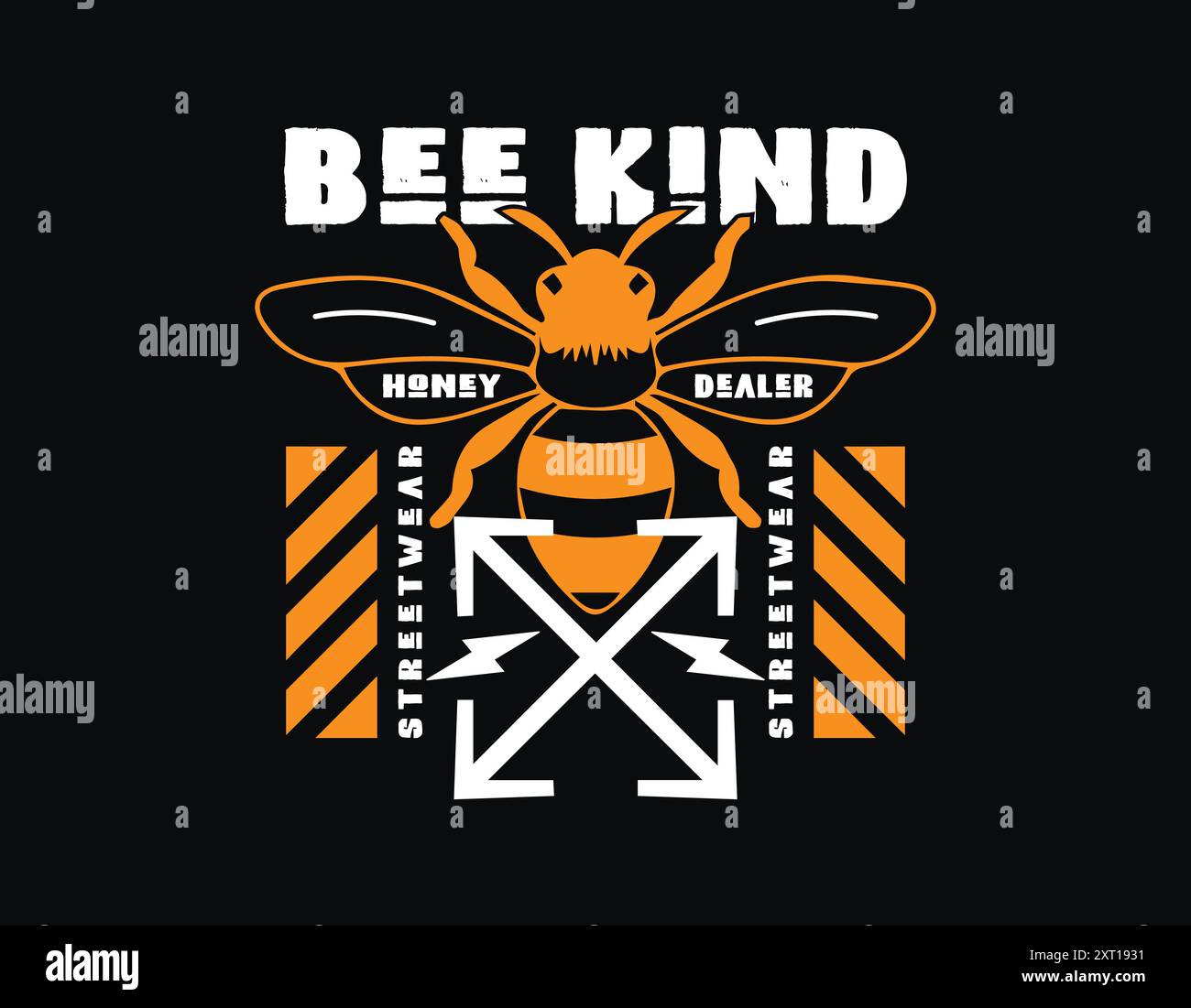 bee kind honey dealer streetwear design, concept d'abeille streetwear design pour t-shirt hoodie poster et plus, design urbain streetwear Illustration de Vecteur