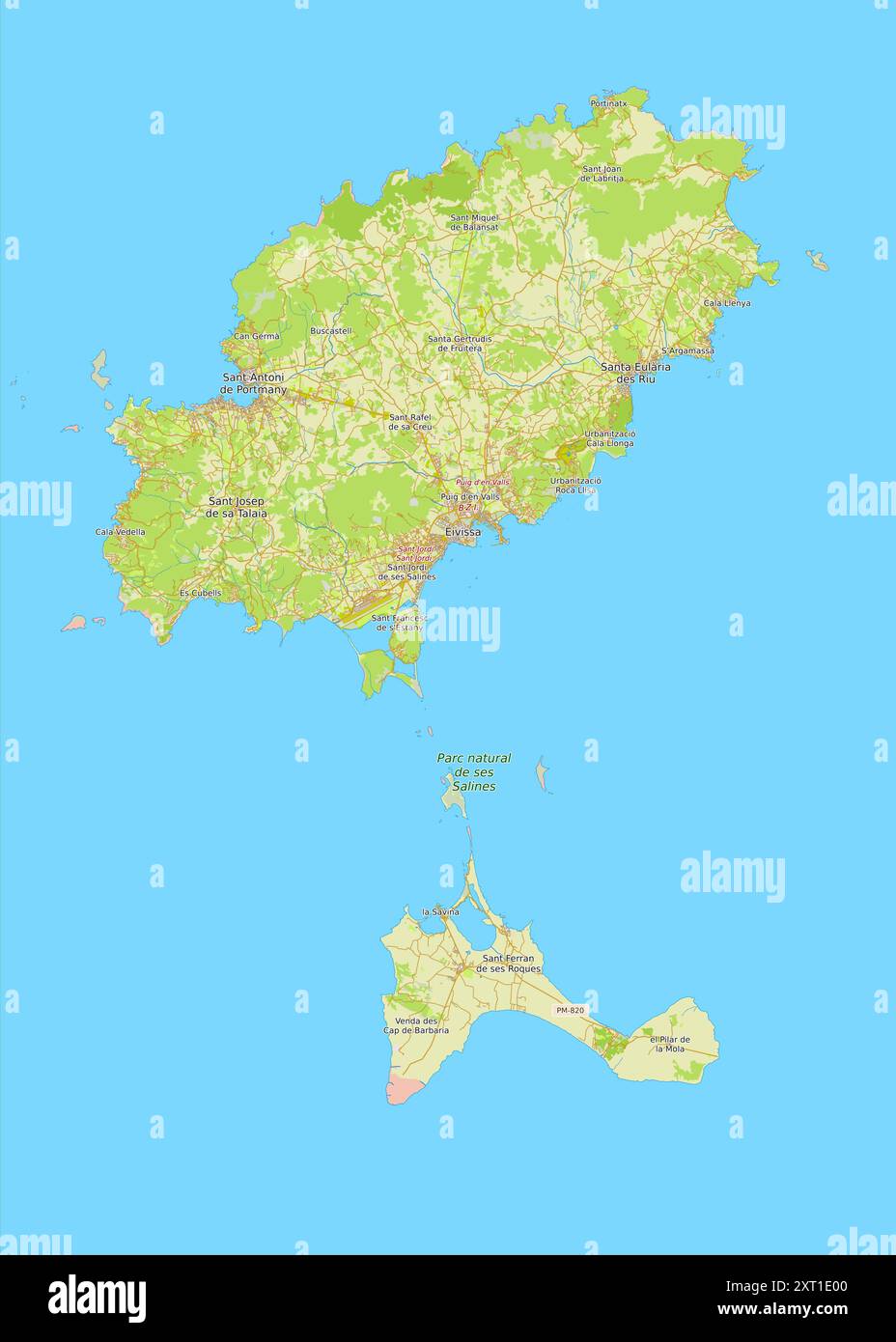 Ibiza Island, Espagne affiche de carte artistique Illustration de Vecteur